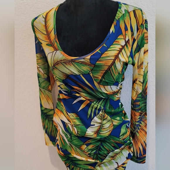 Fashion nova Tropical Print Coverup Dress (M) - Picture 5 of 14